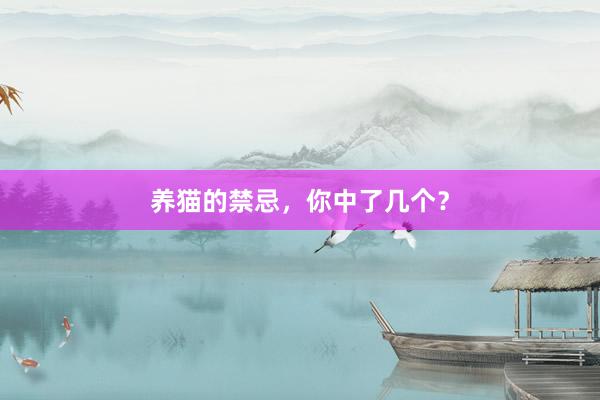 养猫的禁忌，你中了几个？